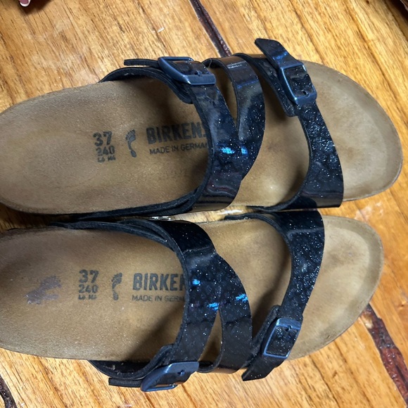 Birkenstock Black Sparkle Arizona-Style Double Strap Sandals - Picture 4 of 4